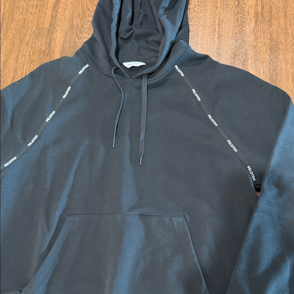 Peloton Black Hoodie with Logo Accents